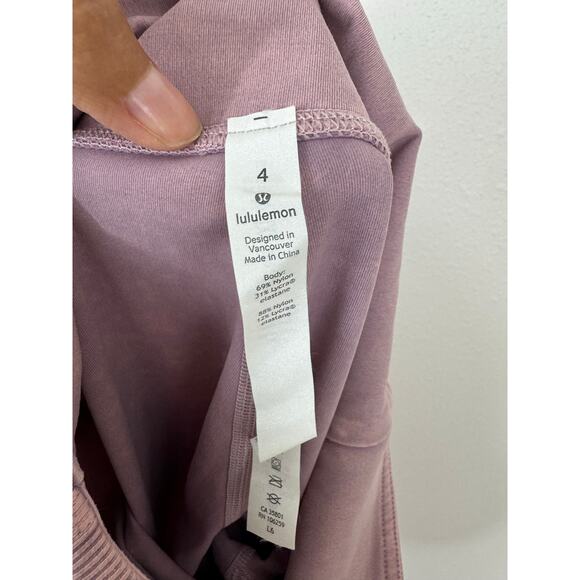 Lululemon Wunder Under Crop 23” Ribbed Pink Leggings Size 4 - Picture 6 of 6
